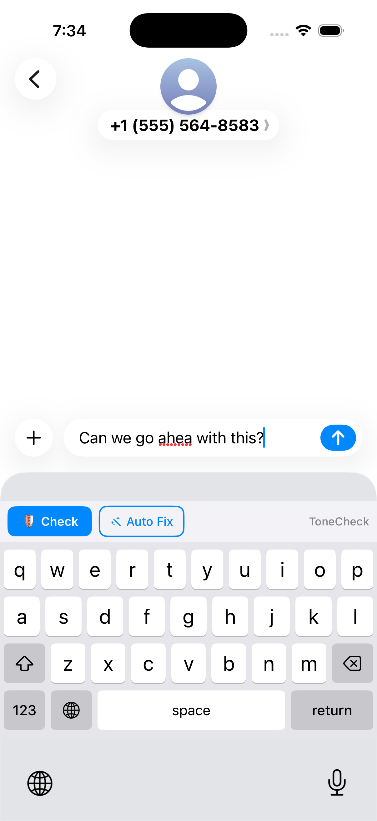 ToneCheck Keyboard for WhatsApp Slack iMessage